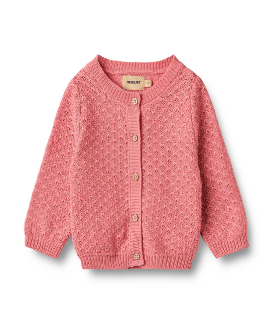 Wheat Knit Cardigan Magnella soft pink